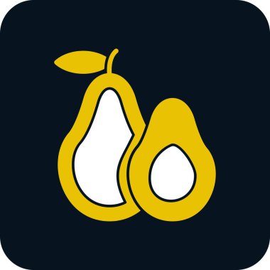 Basit Avokado simgesi, vektör illüstrasyonu