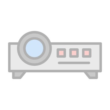 Projektör simgesi, vektör illüstrasyonu 