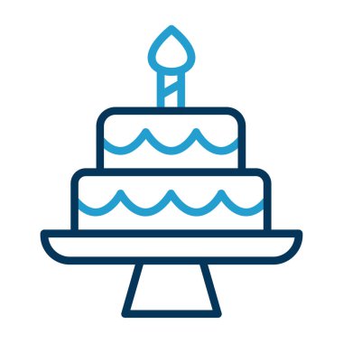 Kek simgesi, vektör illüstrasyonu basit tasarım