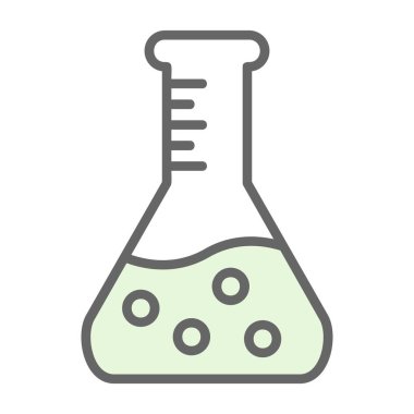 Bilim şişesi. Basit tasarım. Beaker vektör simgesi              