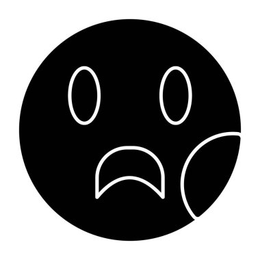 sad face emoticon icon, simple vector illustration 