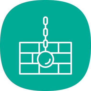 Yıkım topu ağ ikonu vektör illüstrasyonu