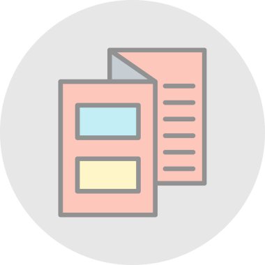 Broşür simgesi, vektör illüstrasyonu basit tasarım