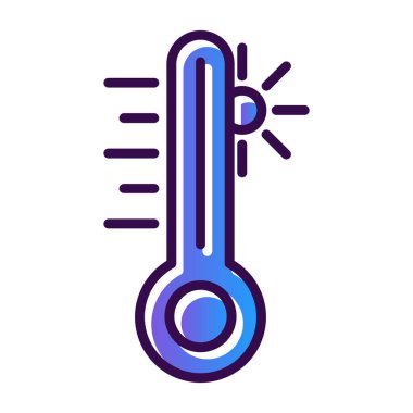 sıcaklık simgesi. Termometre vektör simgesinin basit çizimi