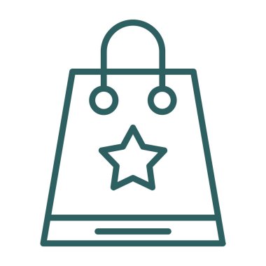 Alışveriş poşeti simgesi, vektör illüstrasyonu