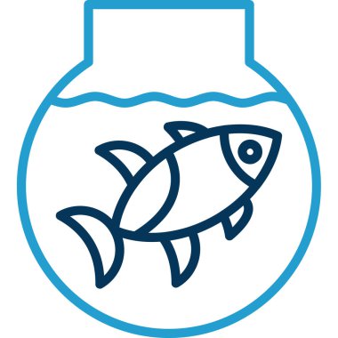 Basit balık kasesi simgesi, vektör illüstrasyonu