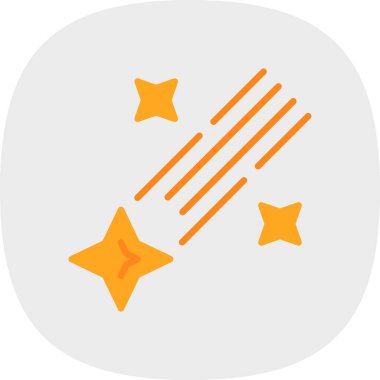 Kayan yıldız düz ikon vektör çizimi