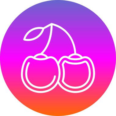 tatlı kiraz ikonu, vektör illüstrasyonu