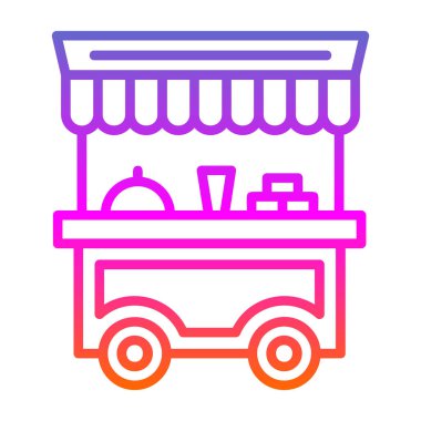 Basit yemek arabası simgesi, vektör illüstrasyonu