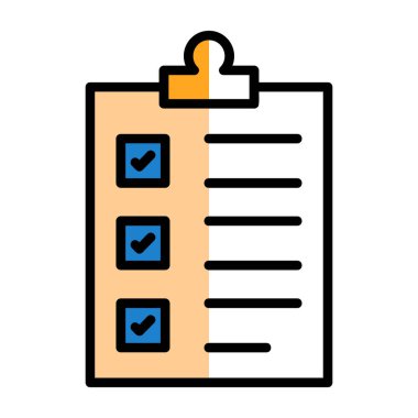 Kontrol listesi simgesi vektör illüstrasyonu