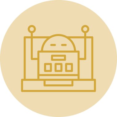 robot düz simgesi, vektör illüstrasyonu