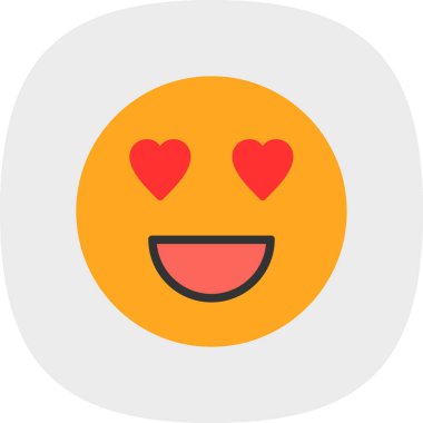 aşk emojisi simgesi, vektör illüstrasyonu