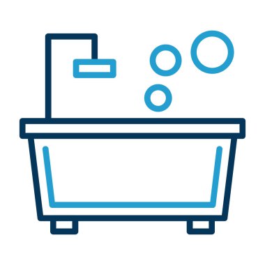 küvet web simgesi basit illüstrasyon 