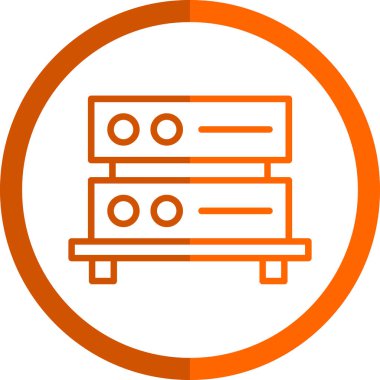 Basit sunucu simgesi, vektör illüstrasyonu