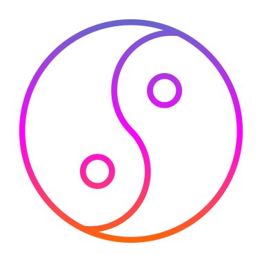 Basit düz yin yang vektör simgesi.