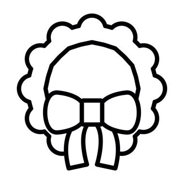 Noel çelengi grafik simgesi, vektör illüstrasyonu 