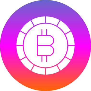 Basit bitcoin simgesi, vektör illüstrasyonu