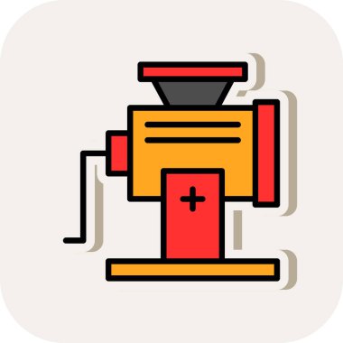 Et Öğütücü simgesi, vektör illüstrasyonu 