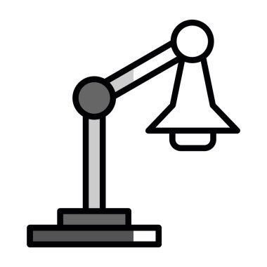 Masa lambası simgesinin vektör illüstrasyonu 