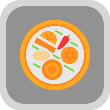 yiyecek yassı simgesi, vektör illüstrasyonu