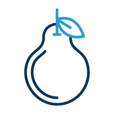 İzole armut ikon vektör tasarımı