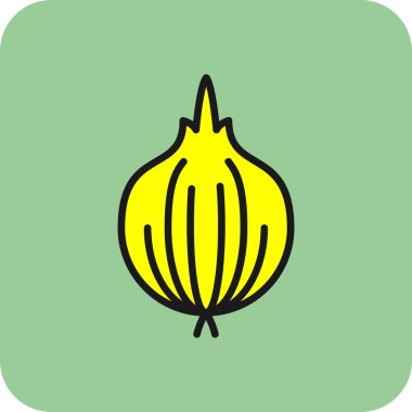 Soğan vektörü simgesi, illüstrasyon 