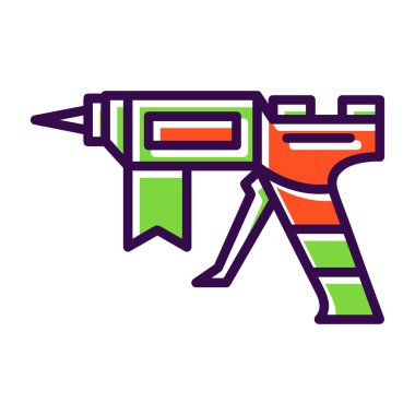 Yapıştırıcı tabancası ağ simgesi, vektör illüstrasyonu