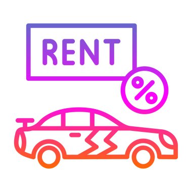 Kiralık araba vektör simgesi. resimleme tasarımı