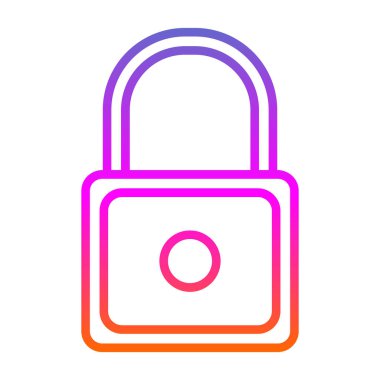 Asma kilit simgesi. web tasarımı için güvenlik kilidi simgesinin karikatür çizimi