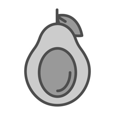 Basit Avokado simgesi, vektör illüstrasyonu