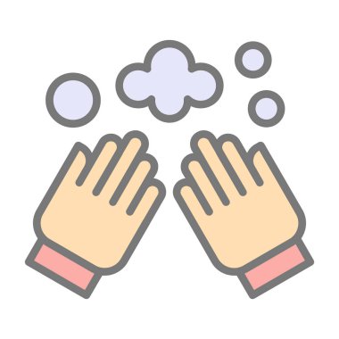 Eldiven ikonlu eller. vektör illüstrasyonu