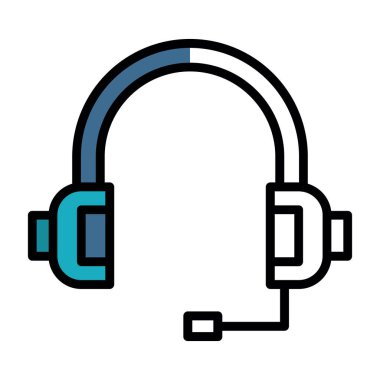 Kulaklık. Web simgesi basit illüstrasyon                          