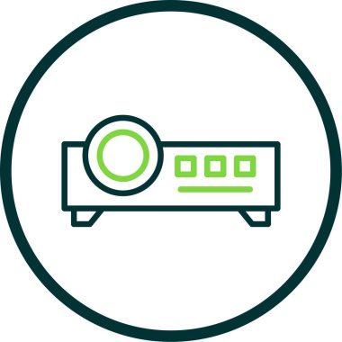 Projektör simgesi, vektör illüstrasyonu 