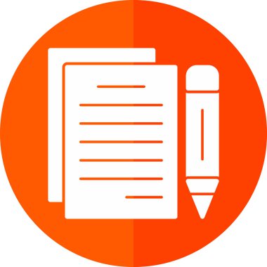 belge ve kalem. Web simgesi basit illüstrasyon