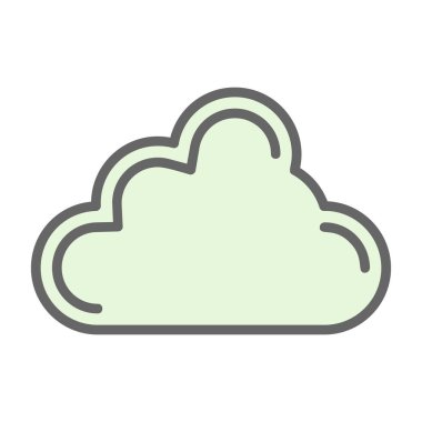 Basit Bulutlu hava simgesi, vektör illüstrasyonu