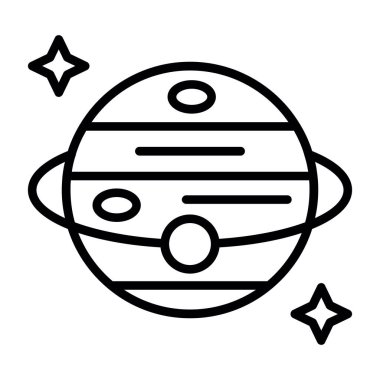 Gezegen ikonu vektör illüstrasyonu