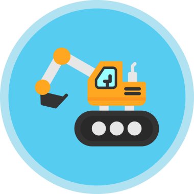 Escavator web simgesi, vektör illüstrasyonu