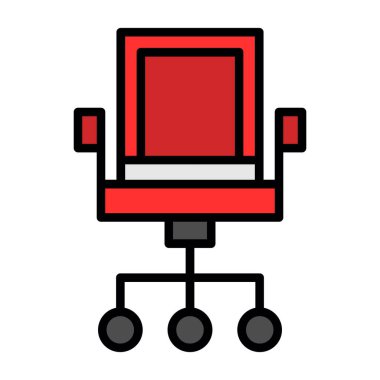 ofis sandalyesi ikon vektör illüstrasyonu