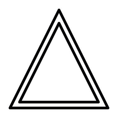 Üçgen ikon vektörü. İnce çizgi işareti. izole edilmiş sınır sembolü çizimi