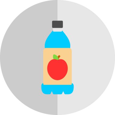 Elma şişesi ikonu. Web için meyve suyu vektörü simgelerinin basit çizimi