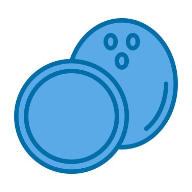 Hindistan cevizi yemeği. Web simgesi basit illüstrasyon