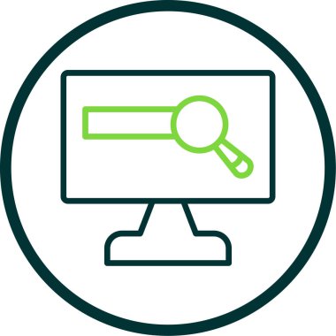 Büyüteç simgesi, düz stil, arama sembolü. Vektör illüstrasyonu