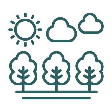 Orman ikonu vektör illüstrasyonu