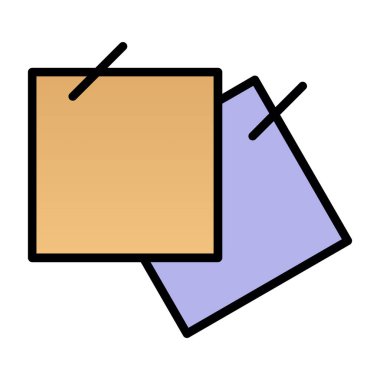 Yapışkan notlar web simgesi vektör çizimi 