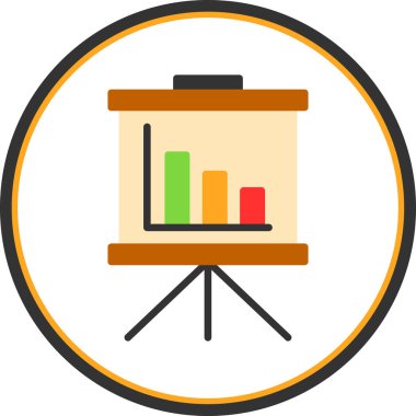 Bir sunum simgesinin vektör illüstrasyonu 