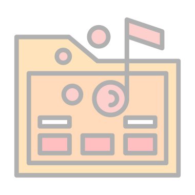 Müzik klasörü. Web simgesi basit illüstrasyon