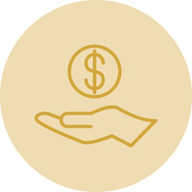 Para simgesi vektör illüstrasyon tasarımı ile el