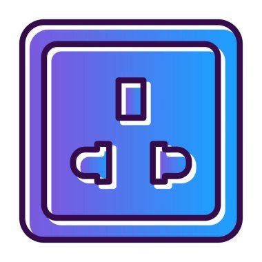 Fişi olan bir mavi simgenin vektör illüstrasyonu