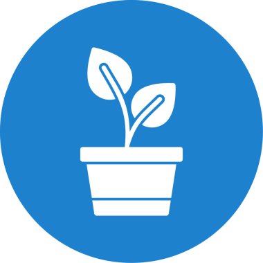 Saksı bitkisi. Web simgesi basit illüstrasyon 