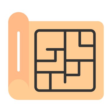 Şablon simgesi, vektör illüstrasyonu basit tasarım